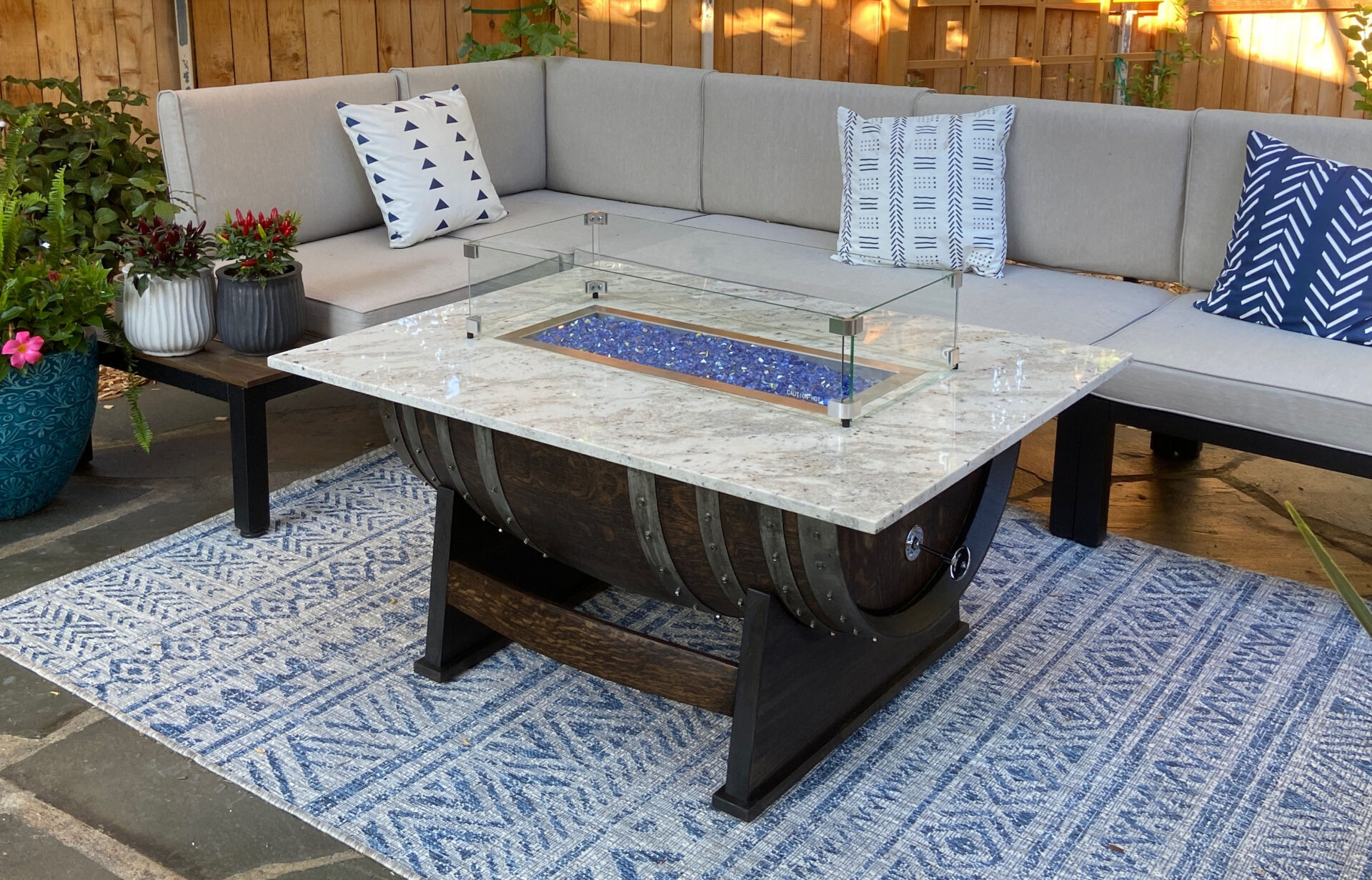 Horizontal Half Barrel Fire Table - Image 5