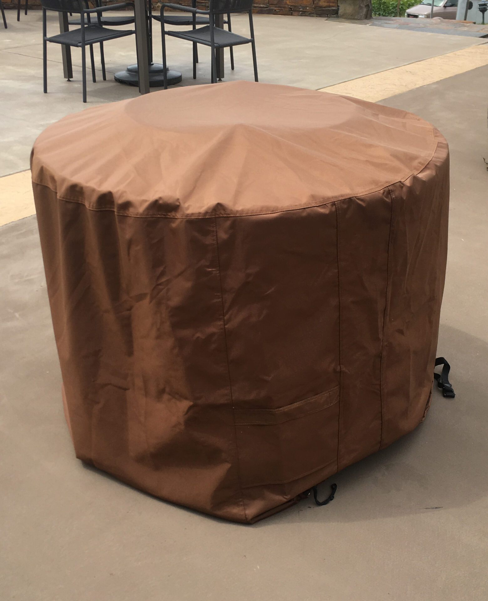 Standing Wine Barrel Fire Table - Image 9
