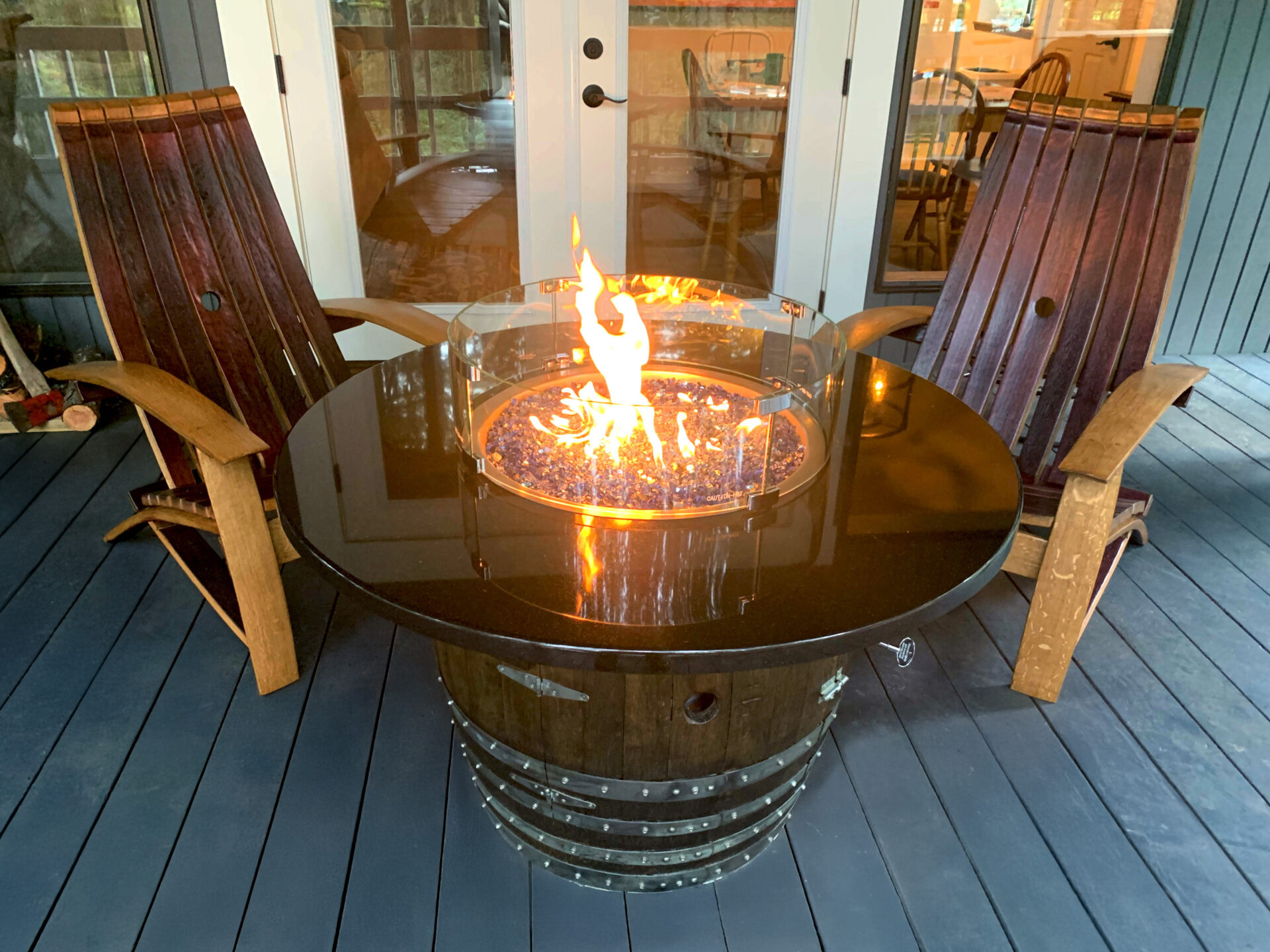 Standing Half Barrel Fire Table - Image 2