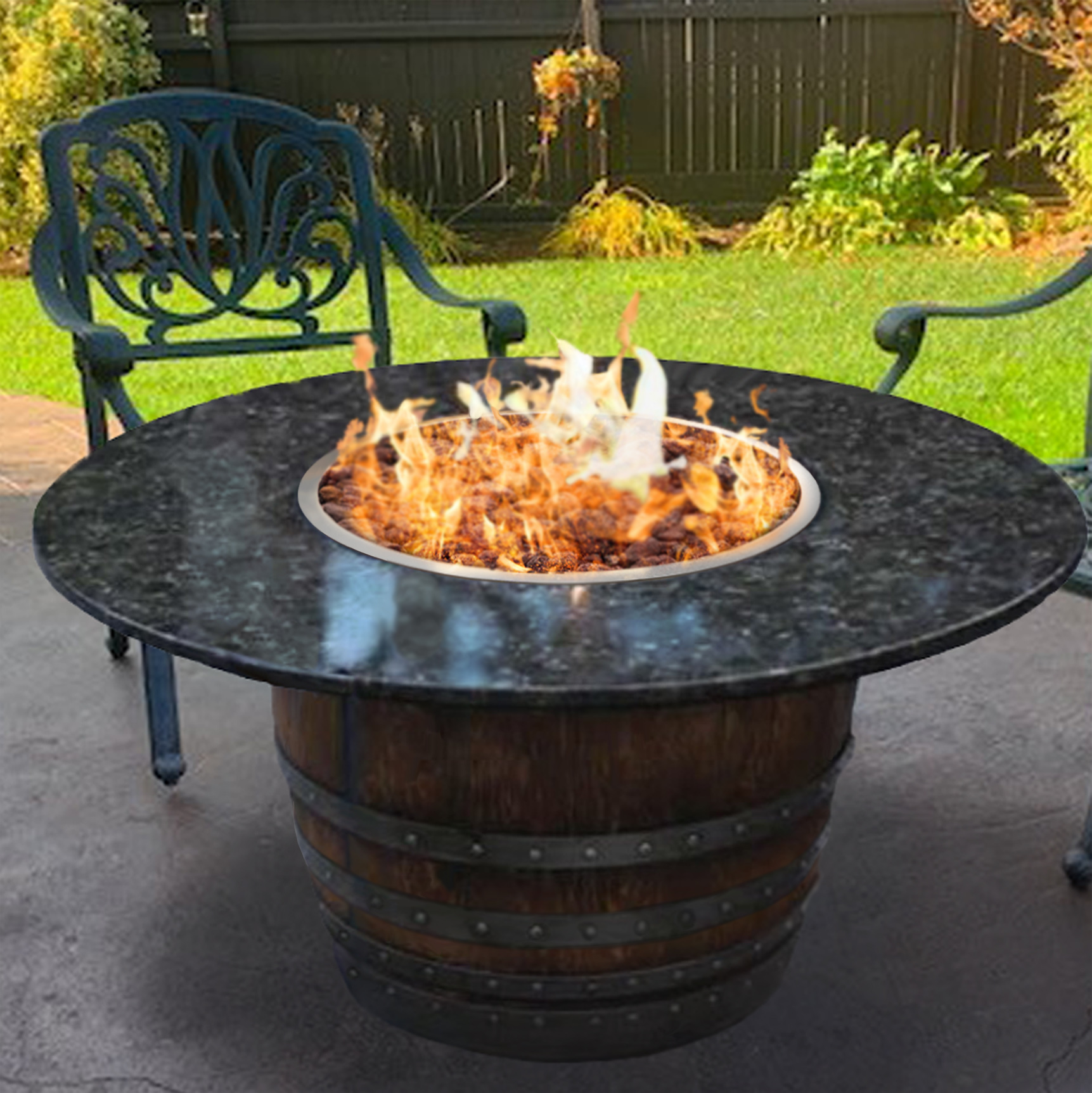 Standing Half Barrel Fire Table - Image 3