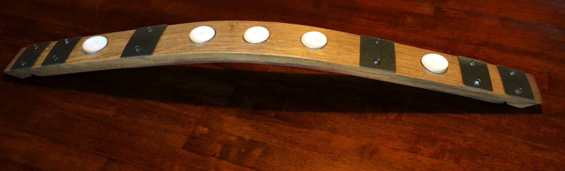 Wine Barrel Stave Candle Holder - Full Length - Image 2
